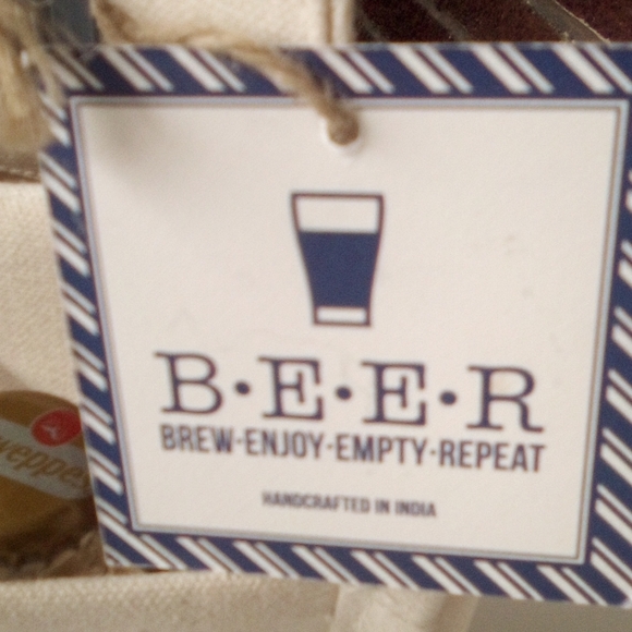 Beer Enjoy Empty Repeat Upcycled Canvas 6pk Beer Caddy Carrier - Picture 2 of 5
